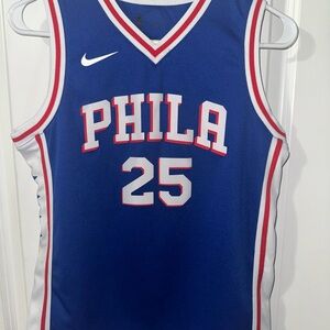 Nike Blue and White Basketball Jersey